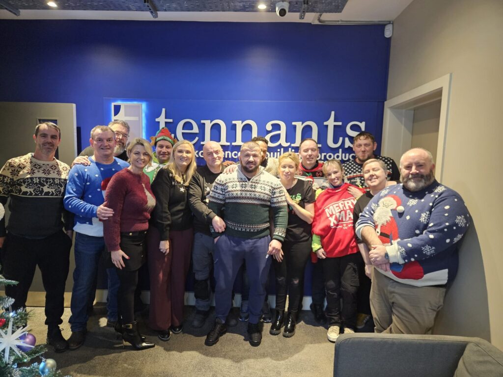 Tennants Building Products Christmas jumper day staff